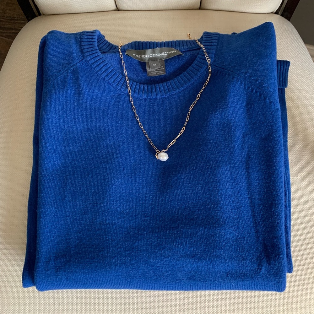 French Connection Blue Crewneck Sweater